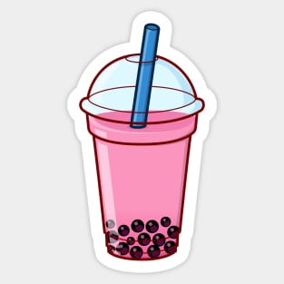 Strawberry Bubble Tea Sticker